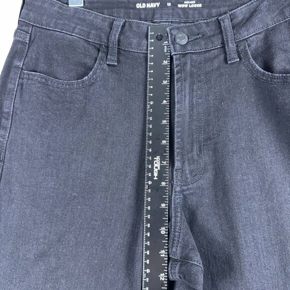 Old Navy Straight Cropped Jeans Wow Loose High Rise Womens Black Size 12 - Picture 9 of 12
